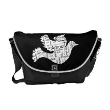 Love in different languages White Dove Courier Bags