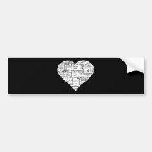 Love in many languages Heart Bumper Stickers