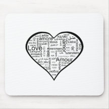 Love in many languages Heart Mousepads