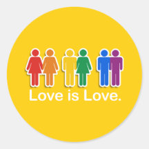 LOVE IS LOVE BASIC ROUND STICKERS