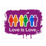 LOVE IS LOVE PURPLE POST CARD