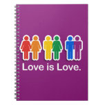 LOVE IS LOVE PURPLE SPIRAL NOTEBOOK