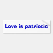 Love is patriotic bumper sticker
