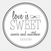 Love Is Sweet Labels (Black / Grey) Stickers