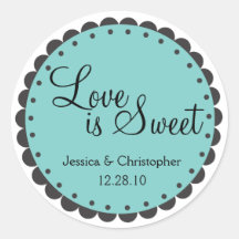 Love is Sweet - Scalloped Edge - Personlize Sticker