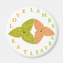 Love Lambs Eat Leaves Magnet