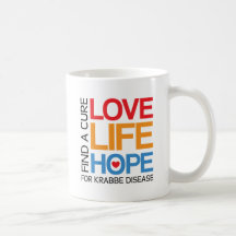 Love Life Hope - cure krabbe disease Coffee Mugs
