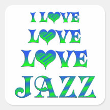 Love Love Jazz Square Stickers