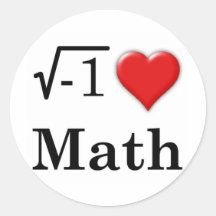 Love math round sticker