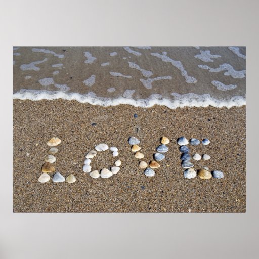 Love on the beach print