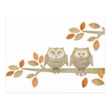 Love Owls in Tree Post Card