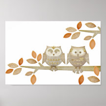 Love Owls in Tree Poster