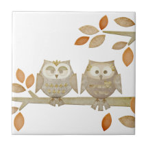 Love Owls in Tree Tile