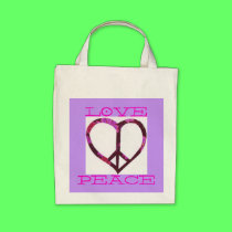 LOVE PEACE PURPLE MARKET BAG bags
