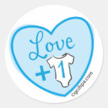 Love Plus One Baby Boy Sticker
