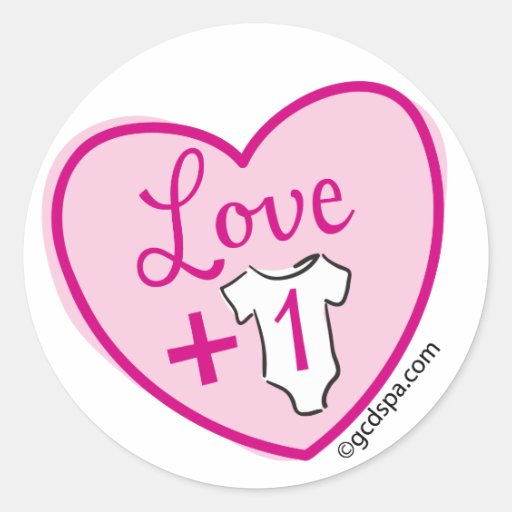 Love Plus One Baby Girl Sticker