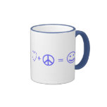 Love plus Peace equals Happiness Mugs