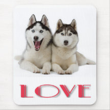 Love Siberian Husky Puppies Mousepad