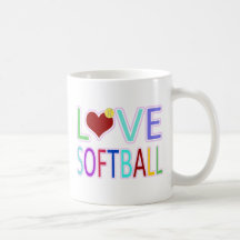 LOVE SOFTBALL COFFEE MUG