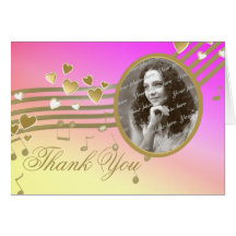 Love Song Notes Photo Thank You Cards