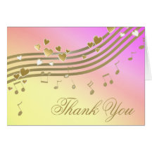 Love Song Notes Thank You Greeting Card