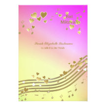 Love Songs Bat Mitzvah Personalized Announcement