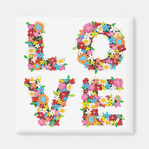 LOVE Spring Flowers Magnet