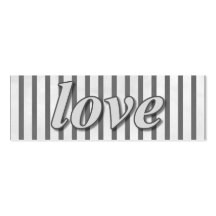 "Love" Striped Background Black and White Business Card