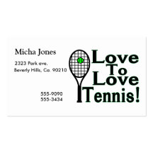 Love To Love Tennis Business Card Template