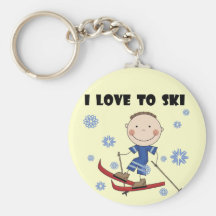 Love to Ski - Boy Tshirts and Gifts Key Chain