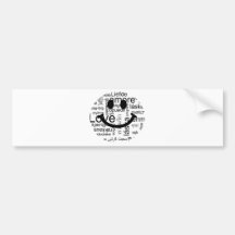 Love typography smiley bumper stickers