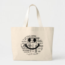 Love typography smiley tote bag