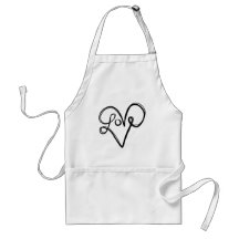 Love Typography Text Art Apron