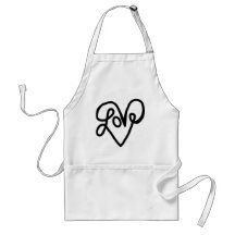 Love Typography Text Art Aprons