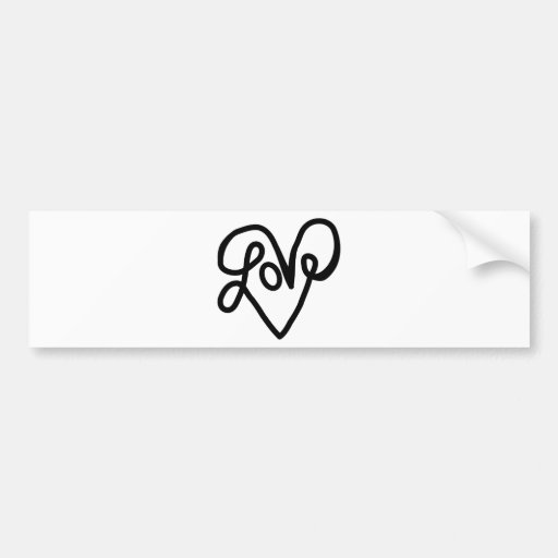 Love Typography Text Art Bumper Stickers