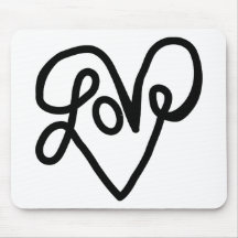 Love Typography Text Art Mousepad
