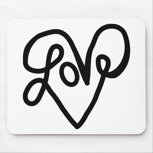 Love Typography Text Art Mousepad