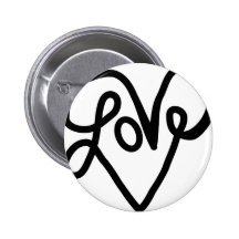Love Typography Text Art Pinback Button
