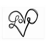 Love Typography Text Art Post Cards