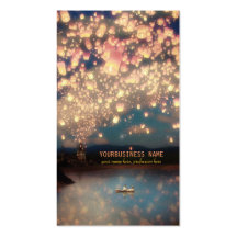 Love Wish Lanterns Business Card Templates
