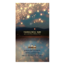Love Wish Lanterns Business Card Templates