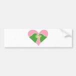 Lovebirds Pink Heart Green Parrots Clipart Bumper Stickers