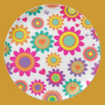 Lovely Colourful Heart and Flowers Plate plates
