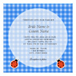Lovely country style plaids and lady bugs wedding custom invitations