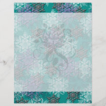 lovely falling snowflakes winter damask personalised flyer
