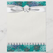 lovely falling snowflakes winter damask personalized flyer