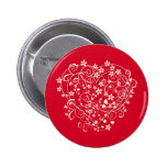 Lovely heart on red button
