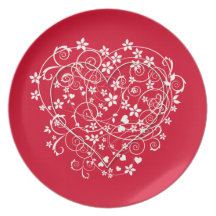 Lovely heart on red plate
