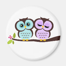 Lovely Owls Refrigerator Magnets