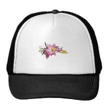 Lovely Pink Lilies Mesh Hats